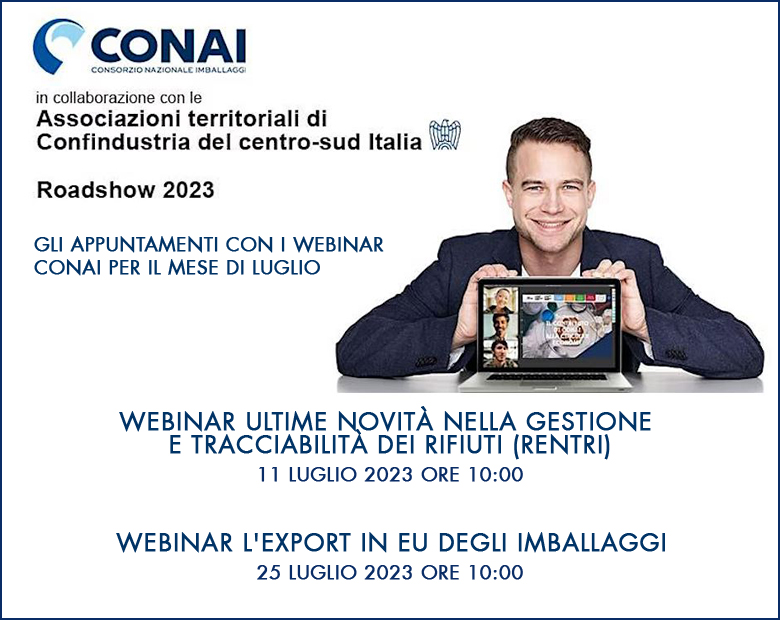 Webinar CONAI: Aggiornamenti nella gestione rifiuti e imballaggi in azienda - 03/07/2023